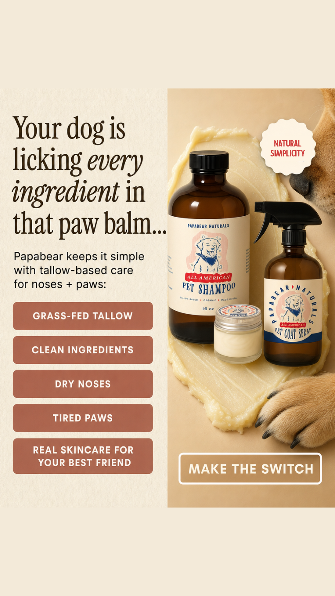 Papabear Naturals Facebook ad