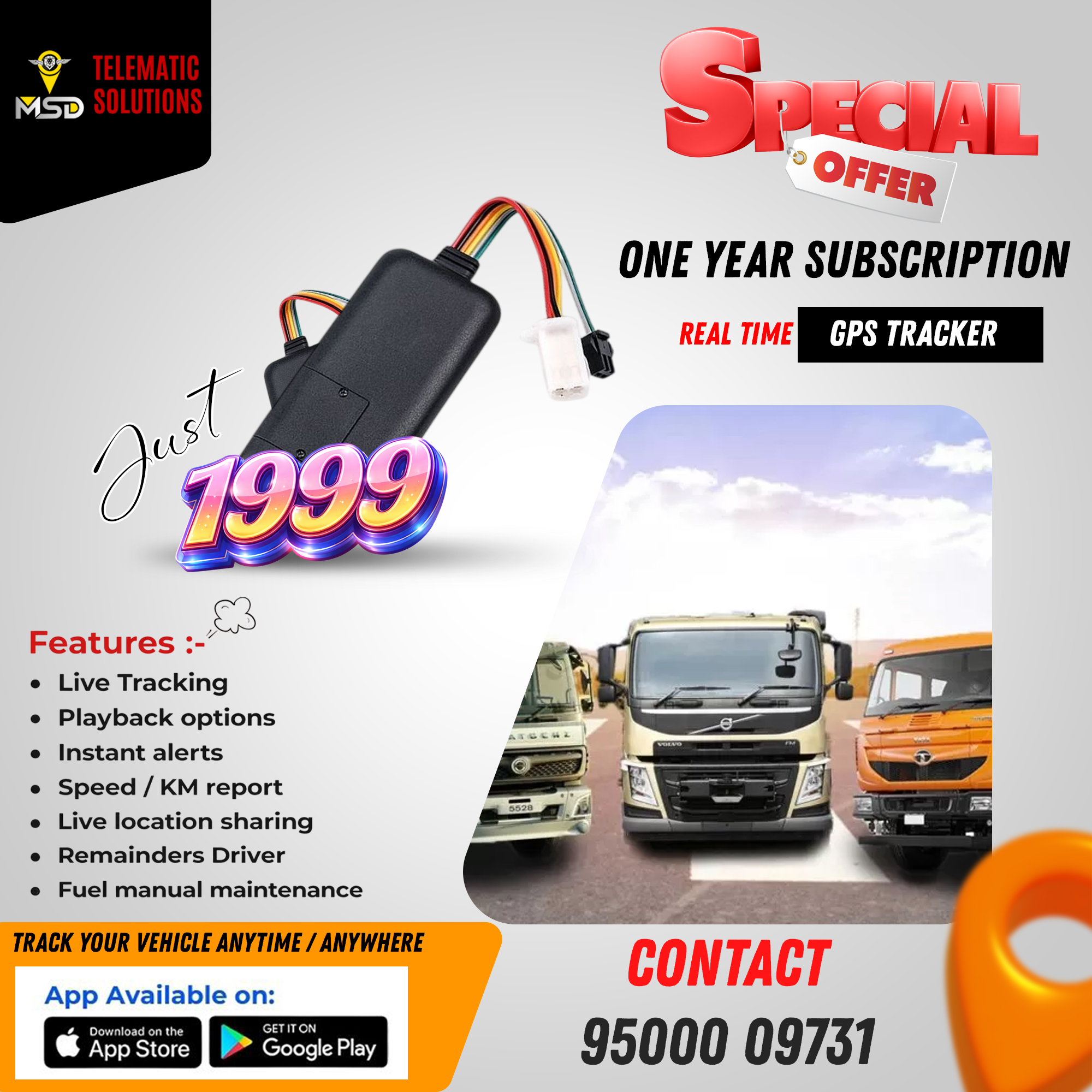 MSD Telematic Solutions Facebook ad: To track your Vehicle