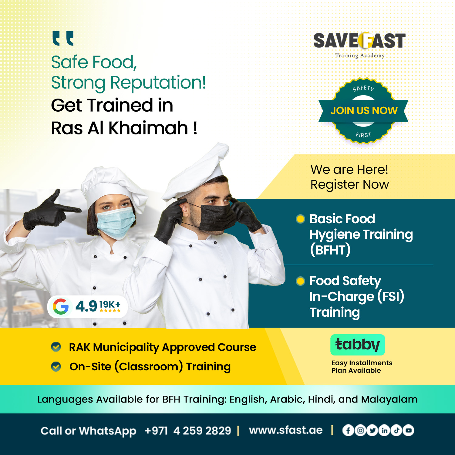 SaveFast Training Academy Facebook ad