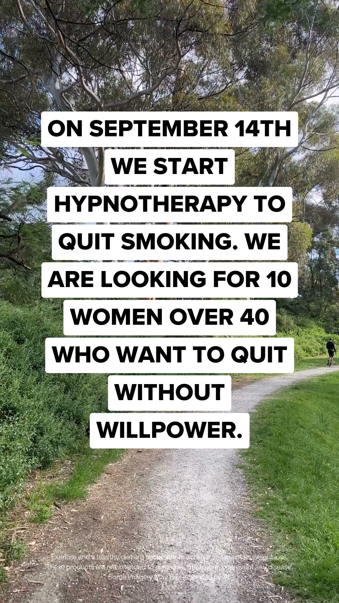 Hypnozio: power of hypnotherapy Facebook ad: Quit Smoking in a Way That Actually Feels Easy