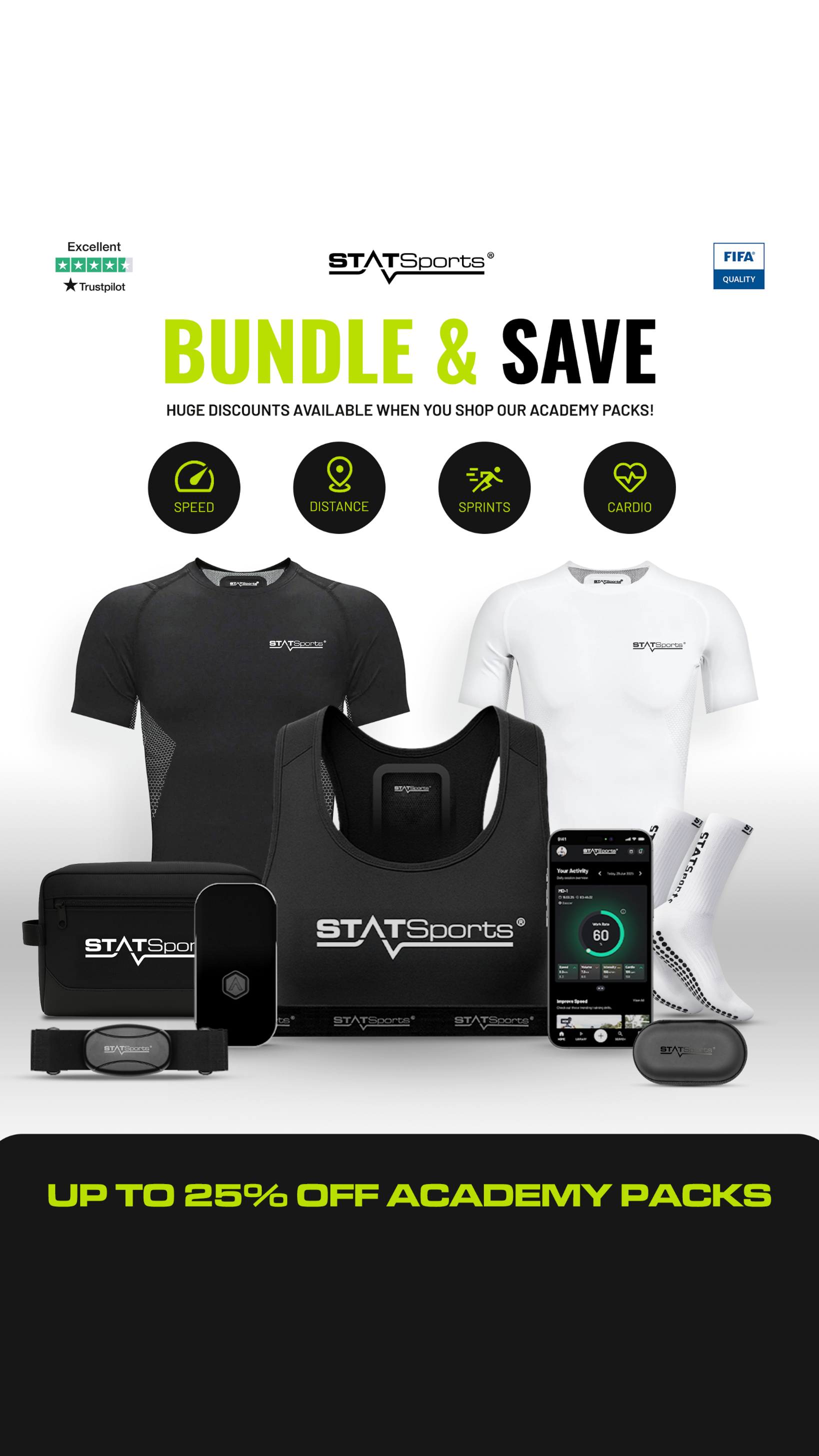 STATSports Facebook ad: Up to 25% Off Academy Packs