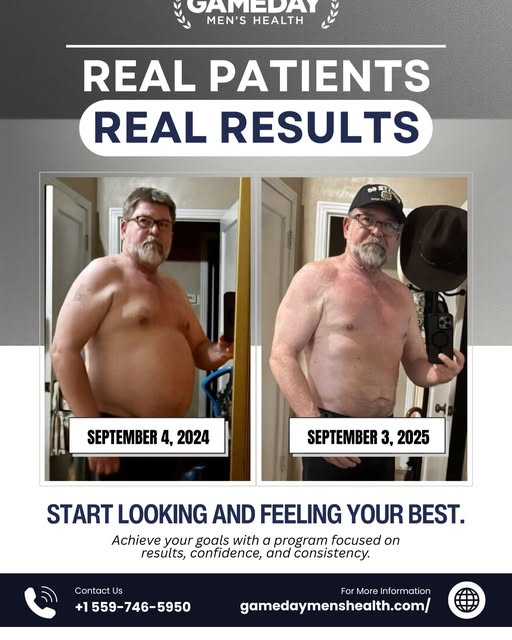 Gameday Men's Health Facebook ad: Real Patients. Real Results.