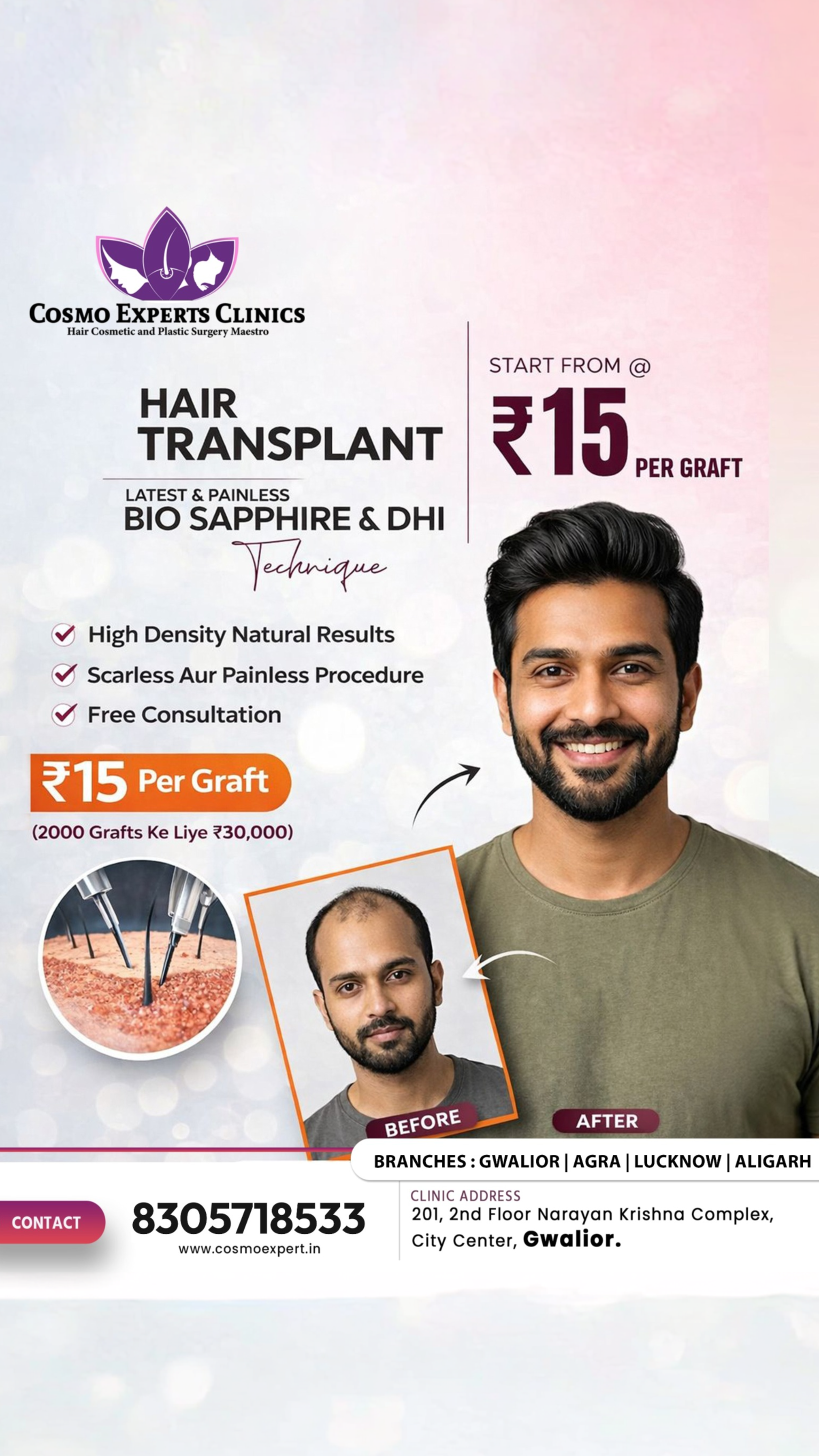 Cosmo Experts Clinics Gwalior Facebook ad