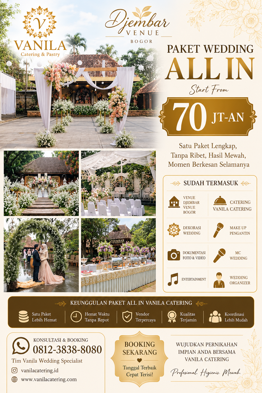 Vanila Catering Bogor Facebook ad: PAKET WEDDING ALL IN START FROM 70 JT-AN!