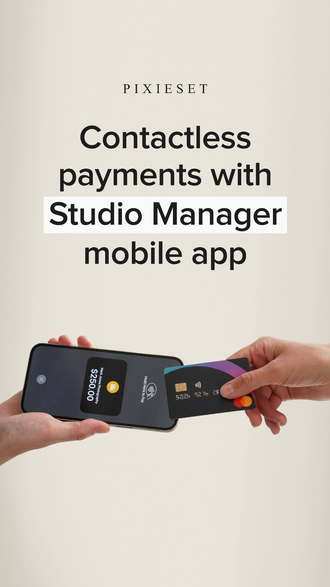 Pixieset Facebook ad: Run your photography business on the go