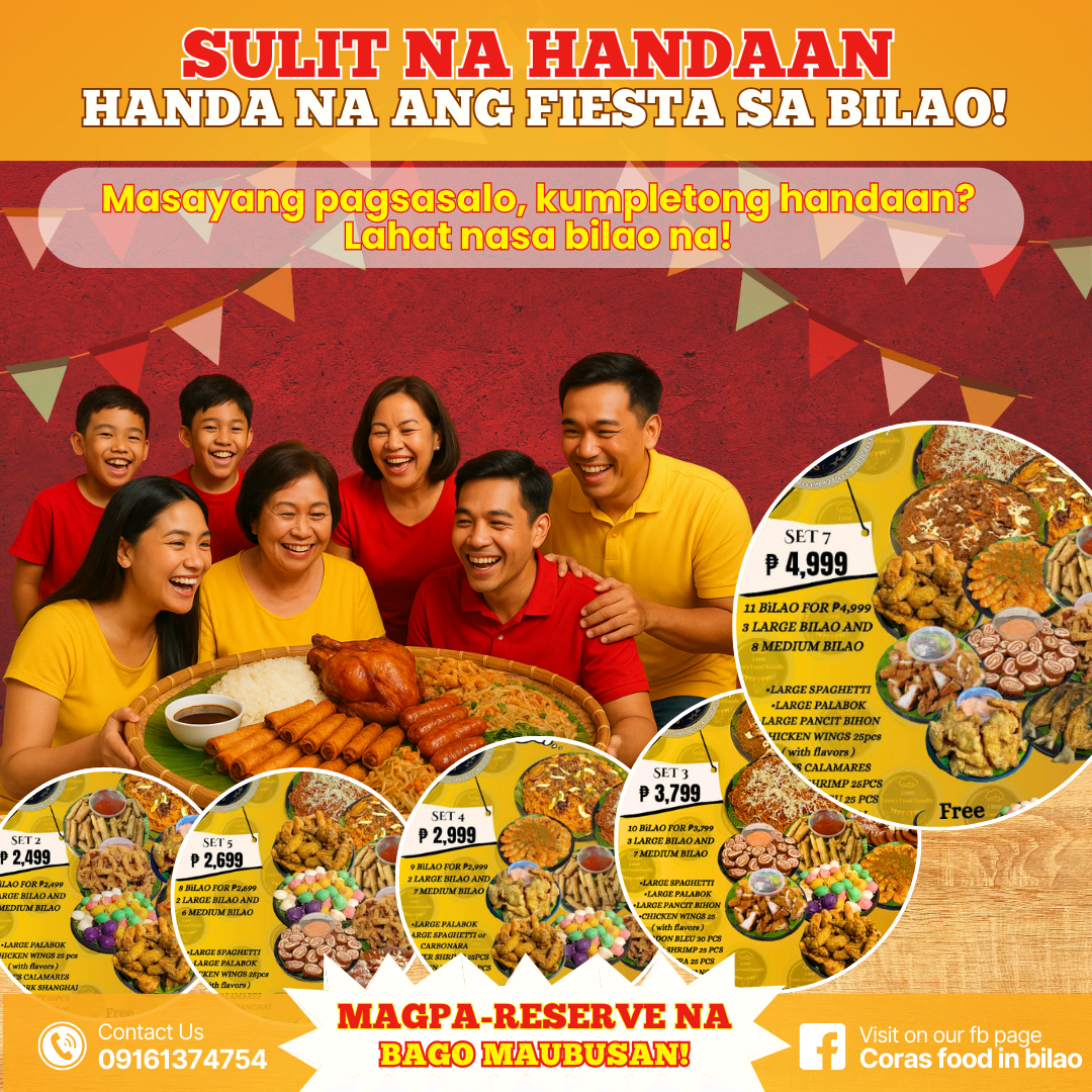 Cora's Food in bilao Facebook ad: Ready-to-serve, hassle-free