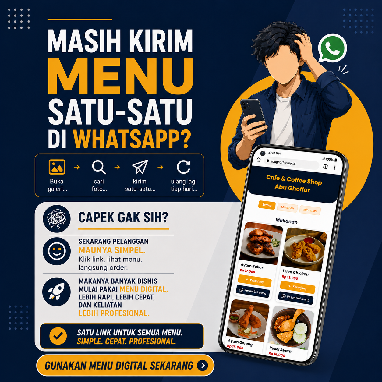 Adapoin Facebook ad: Bikin Order Lebih Praktis Dengan Menu Digital!