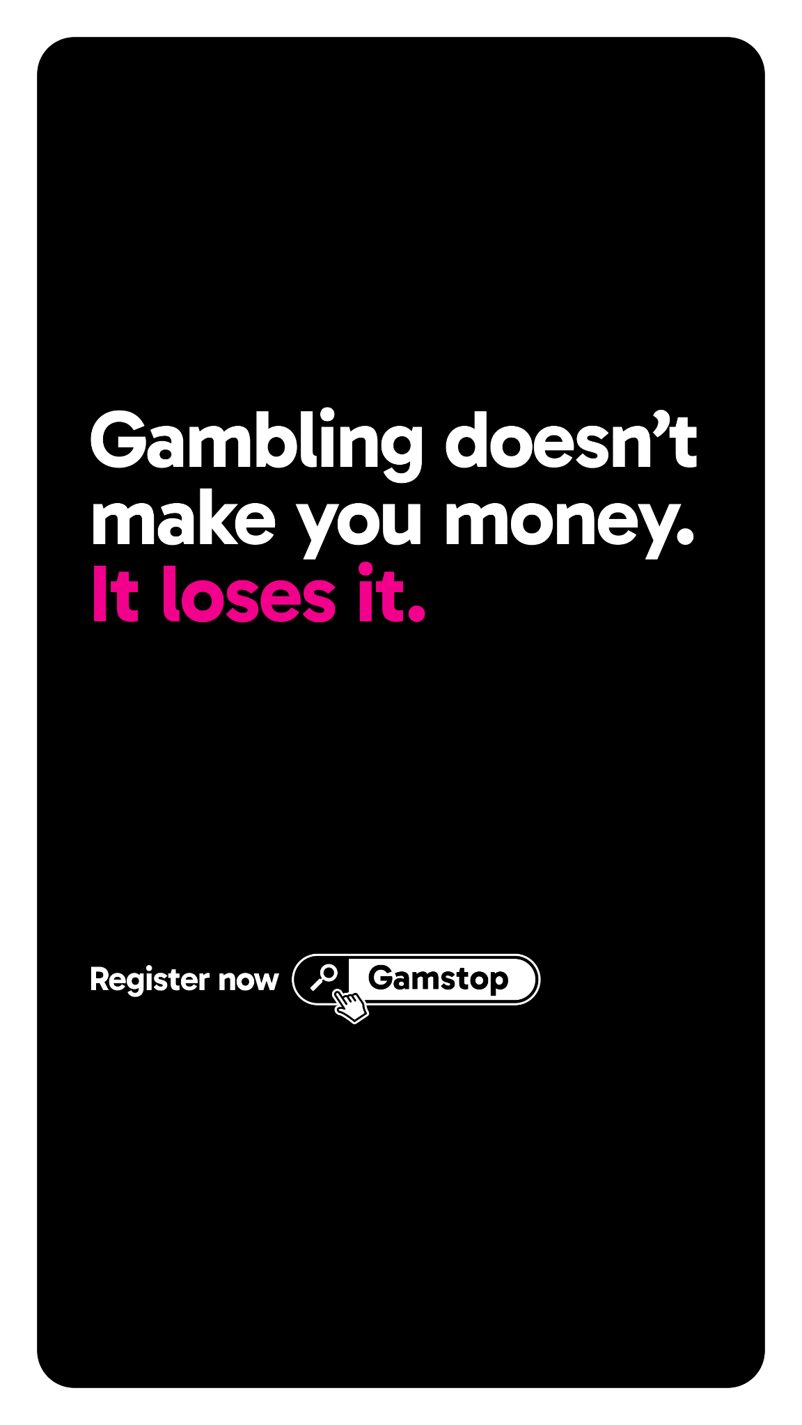 Gamstop Facebook ad