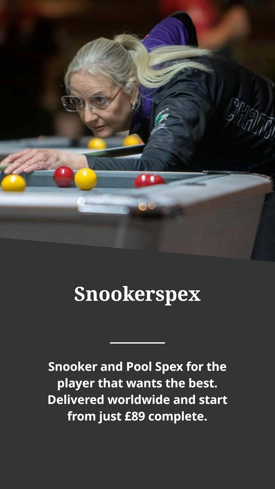 Snookerspex Facebook ad from Dec 31, 2021