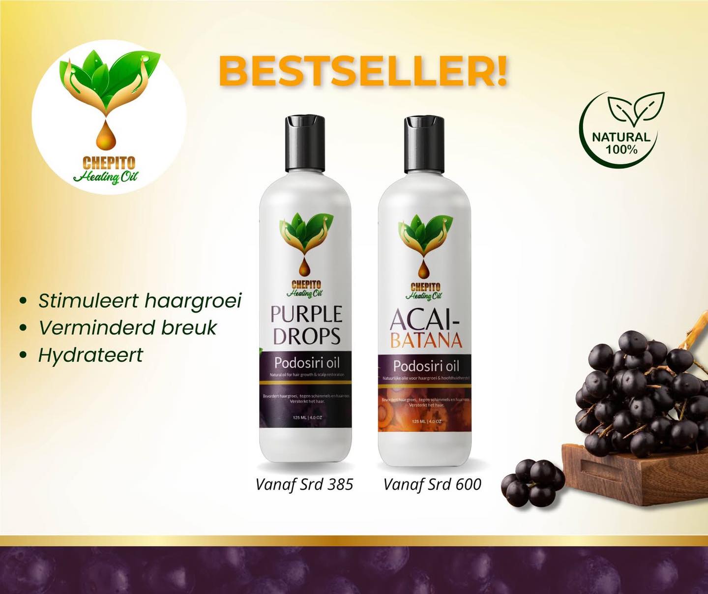 Chepito Healing Oil Facebook ad: Uw favoriete oliën