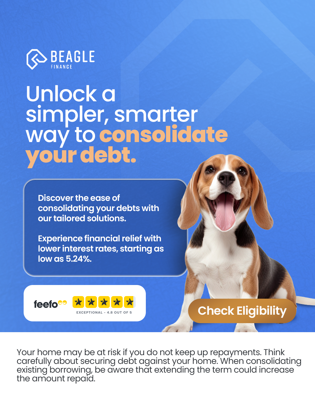 Beagle Finance Facebook ad: Unlock Lower Loan Rates