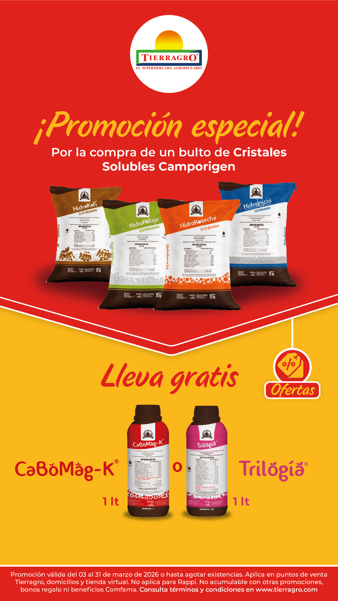 Tierragro Supermercado Agropecuario Facebook ad from Mar 19, 2026