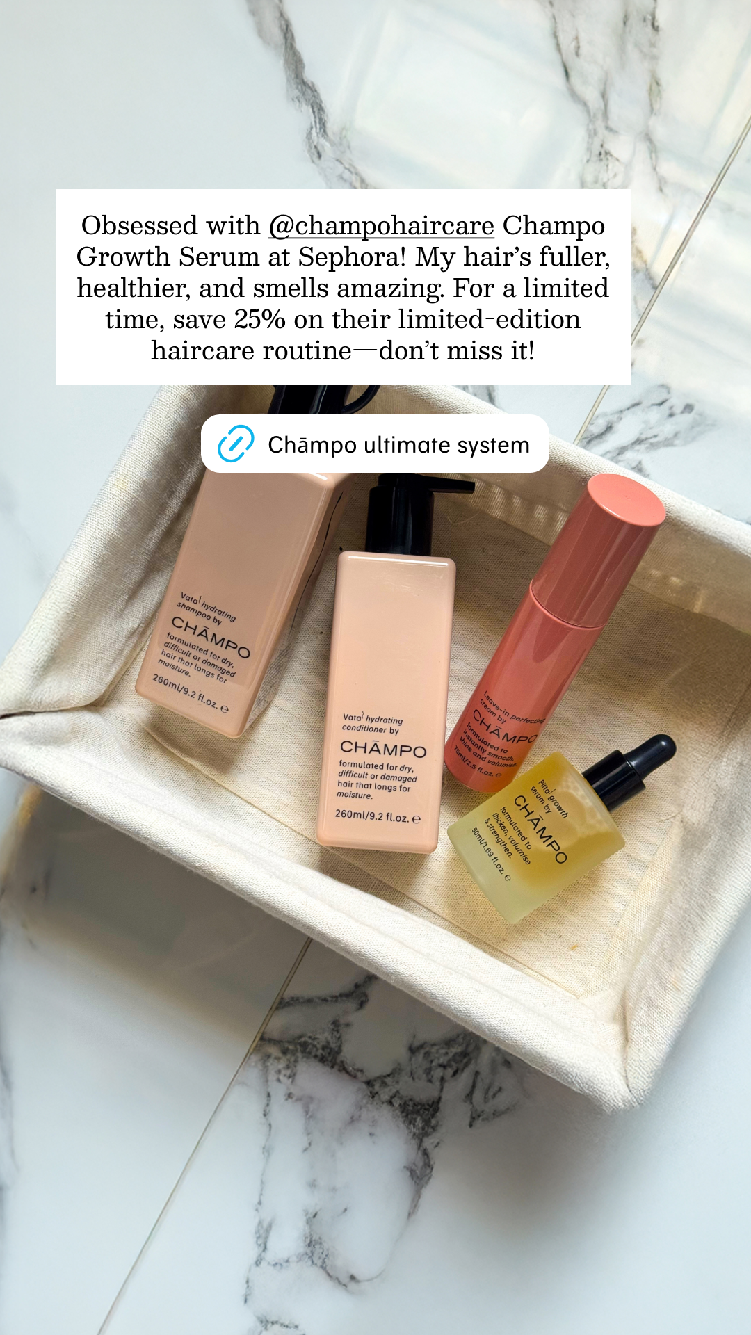 Chāmpo Haircare Facebook ad