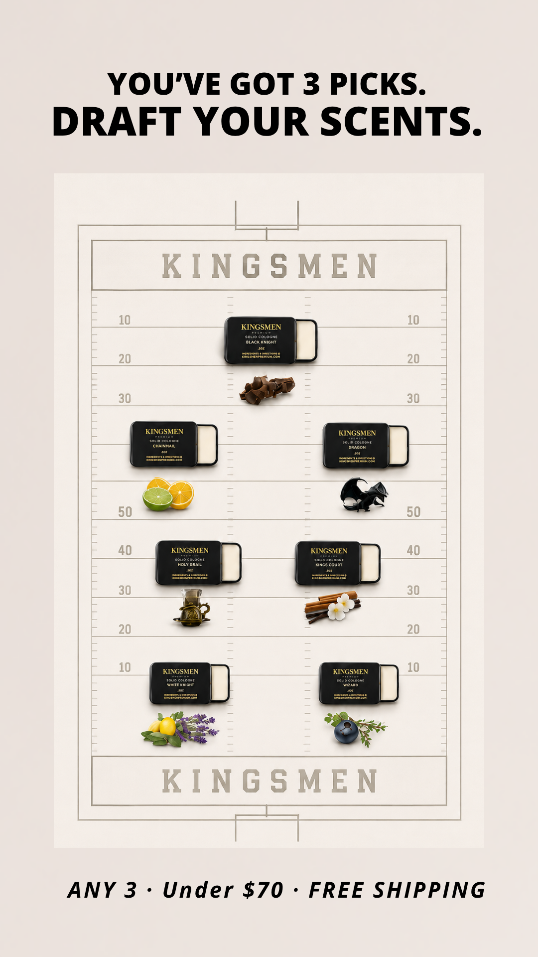 Kingsmen Premium Facebook ad from Aug 12, 2026