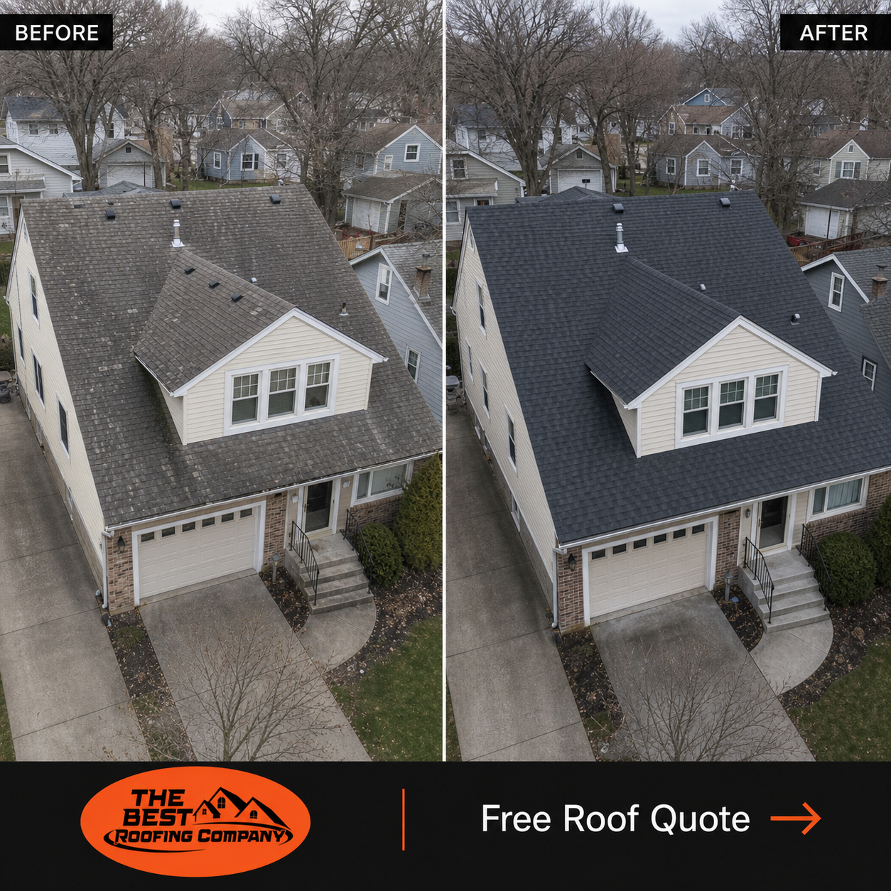 The Best Roofing Company Facebook ad: Roof Replacements Starting At $8,997. See If You Qualify