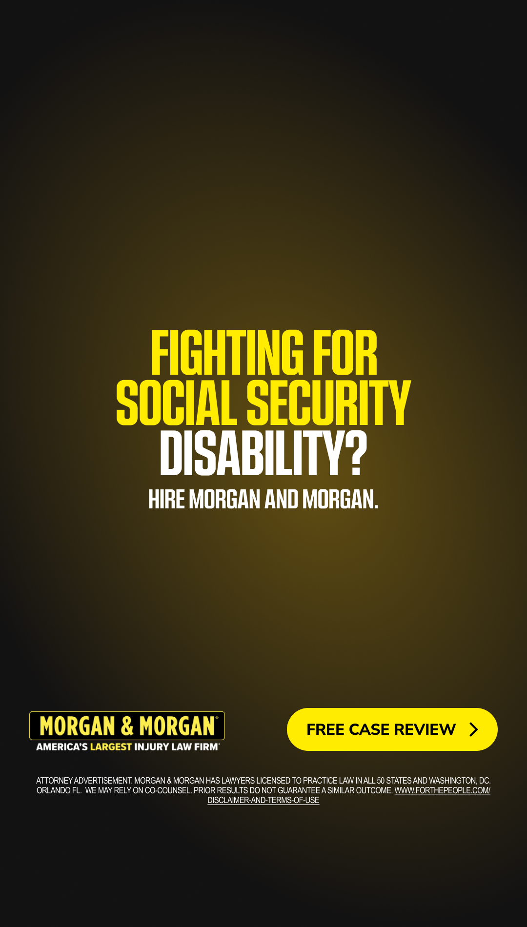 Morgan & Morgan Facebook ad: Denied Social Security Disability Benefits?