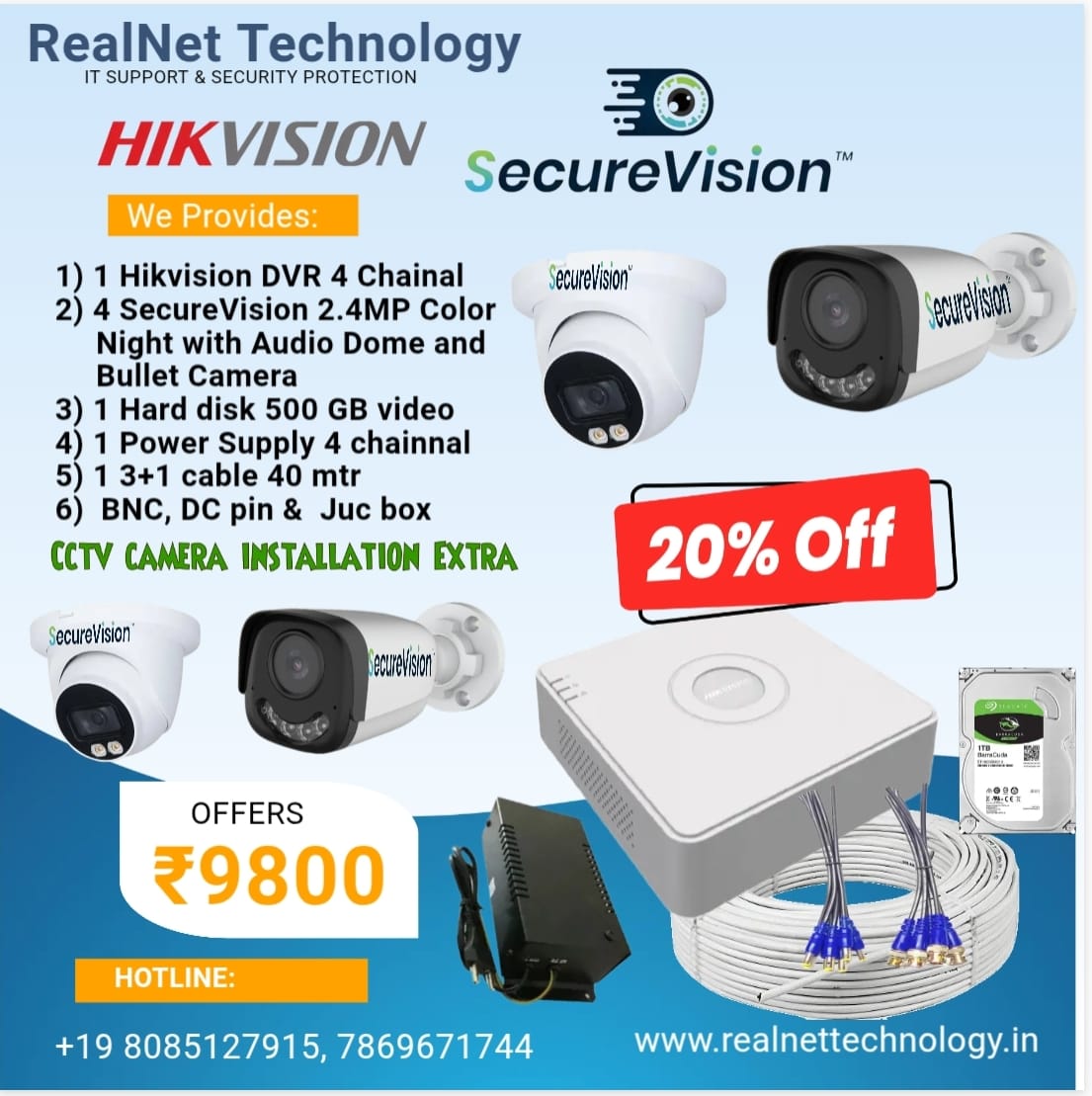 RealNet Technology Facebook ad: CCTV Camera Offers - Limited Time