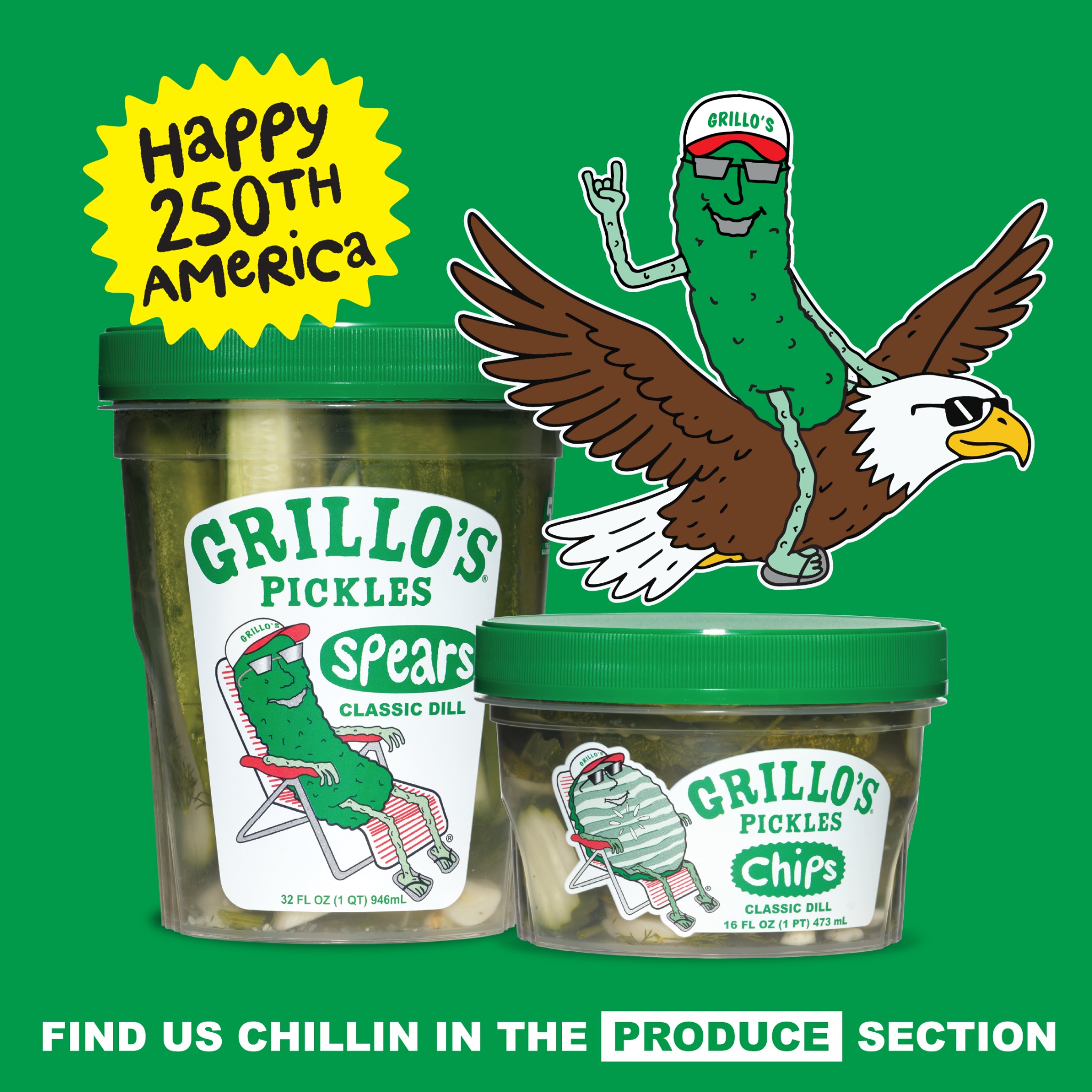 Grocery Fun Facebook ad: CHILL OUT EAT A PICKLE