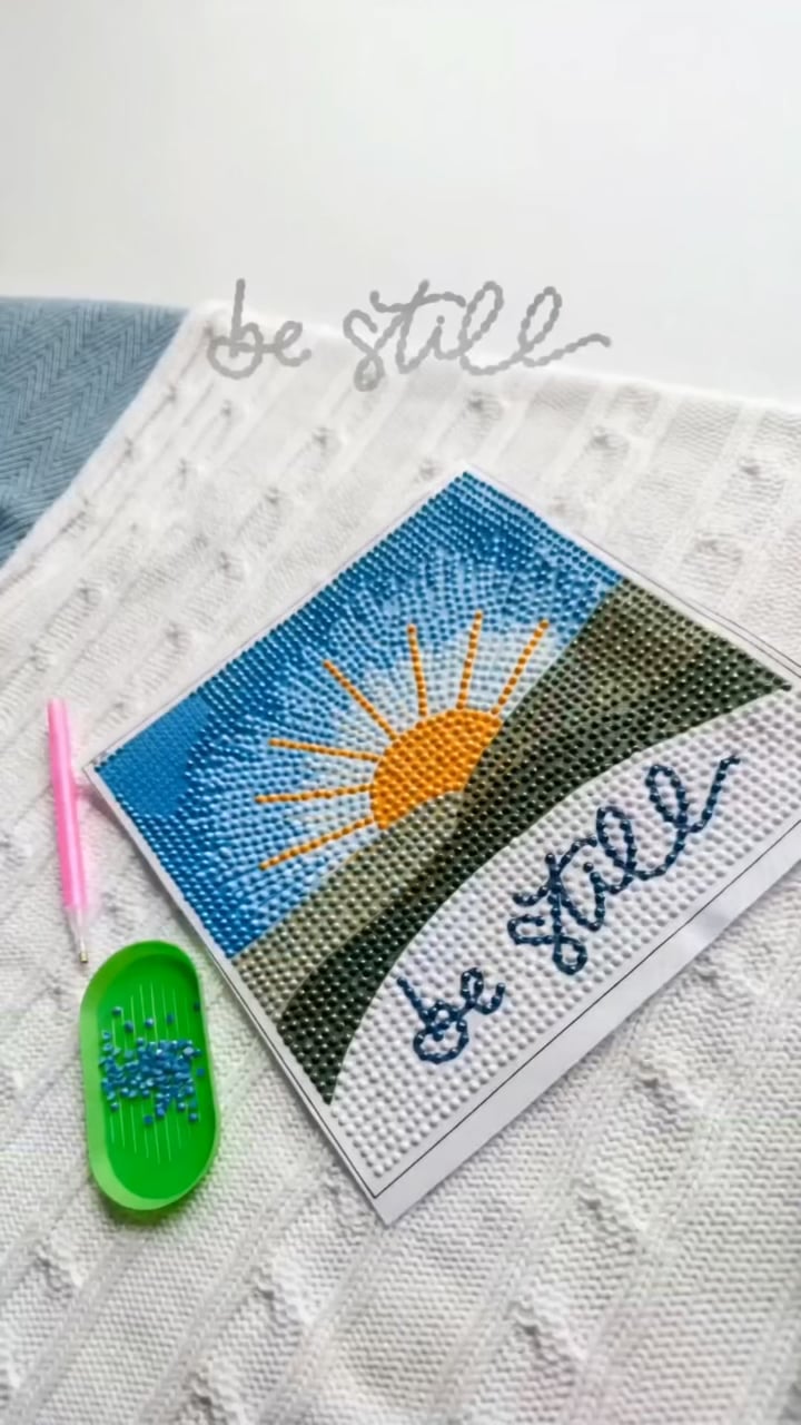 EllyandGrace Facebook ad: NEW: Be Still Diamond Art Kit!