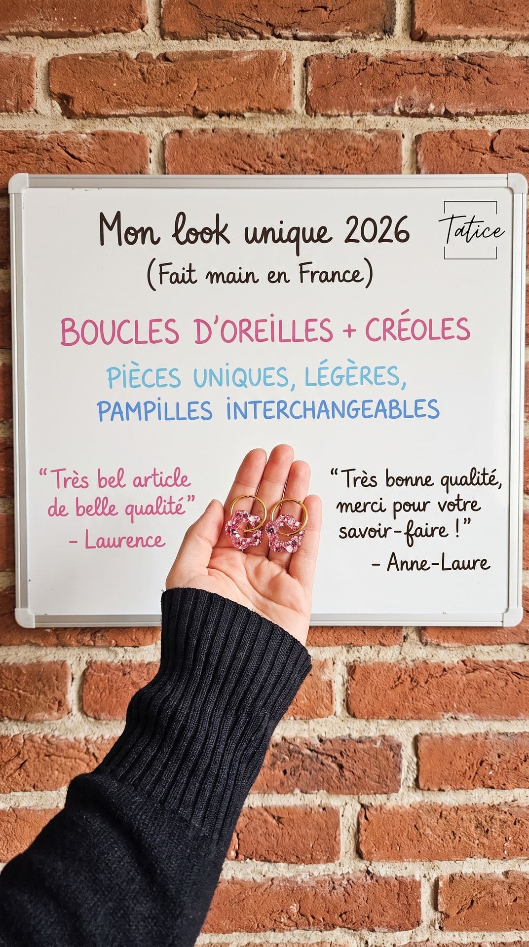 Atelier Tatice Facebook ad: Tes créoles uniques & faites main