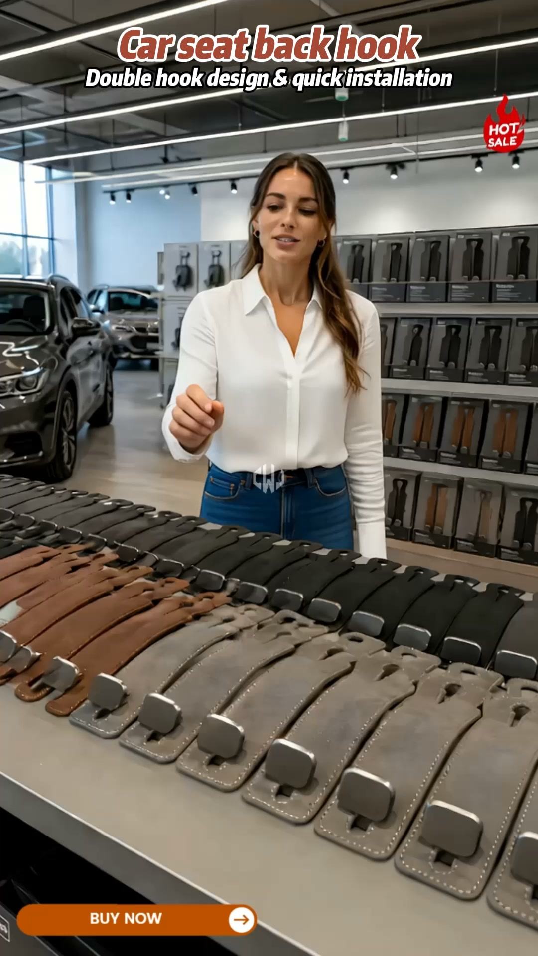 Aneedpicks Facebook ad: Car Seat Headrest Hooks, PU Leather Backseat Storage…