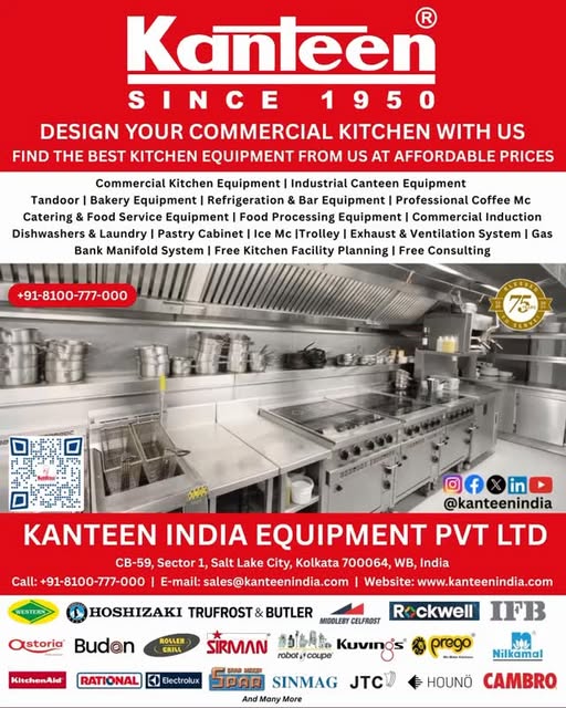 Kanteen India Equipments Co. Facebook ad: Design your Commercial Kitchen, Industrial Canteen, Bakery…