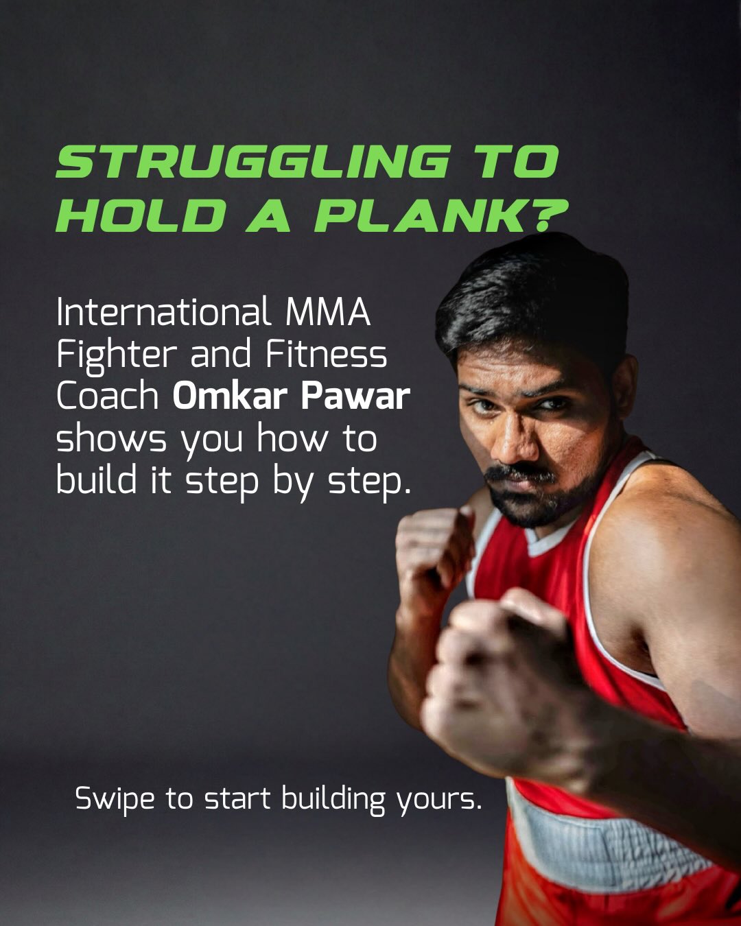 SweatHeads Facebook ad: Most people struggle with planks because they start…