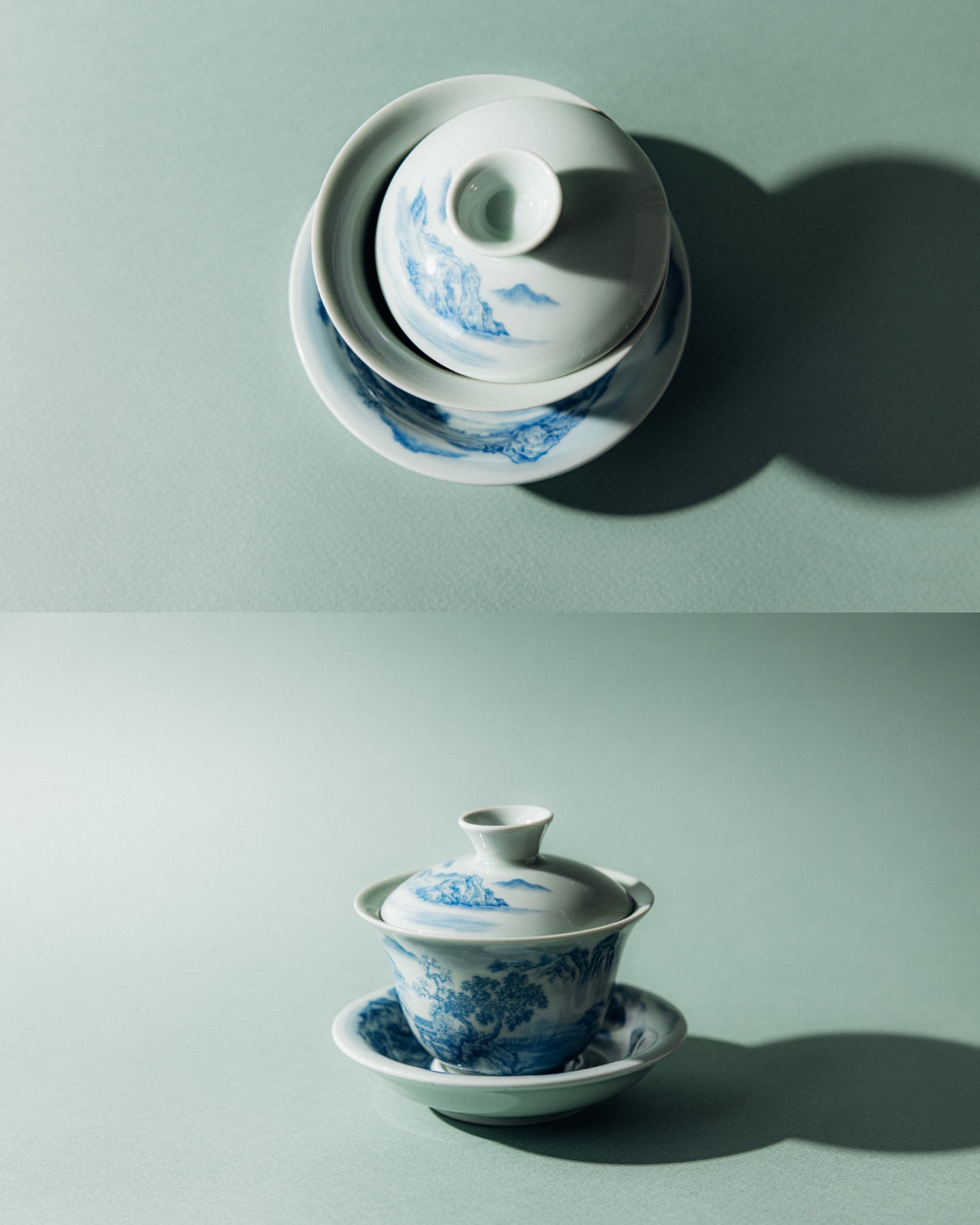 Zen China Tea Facebook ad: Gaiwan, trzy elementy, jedna dłoń.