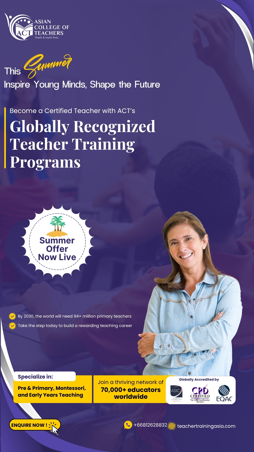 Teacher Training Courses Facebook ad