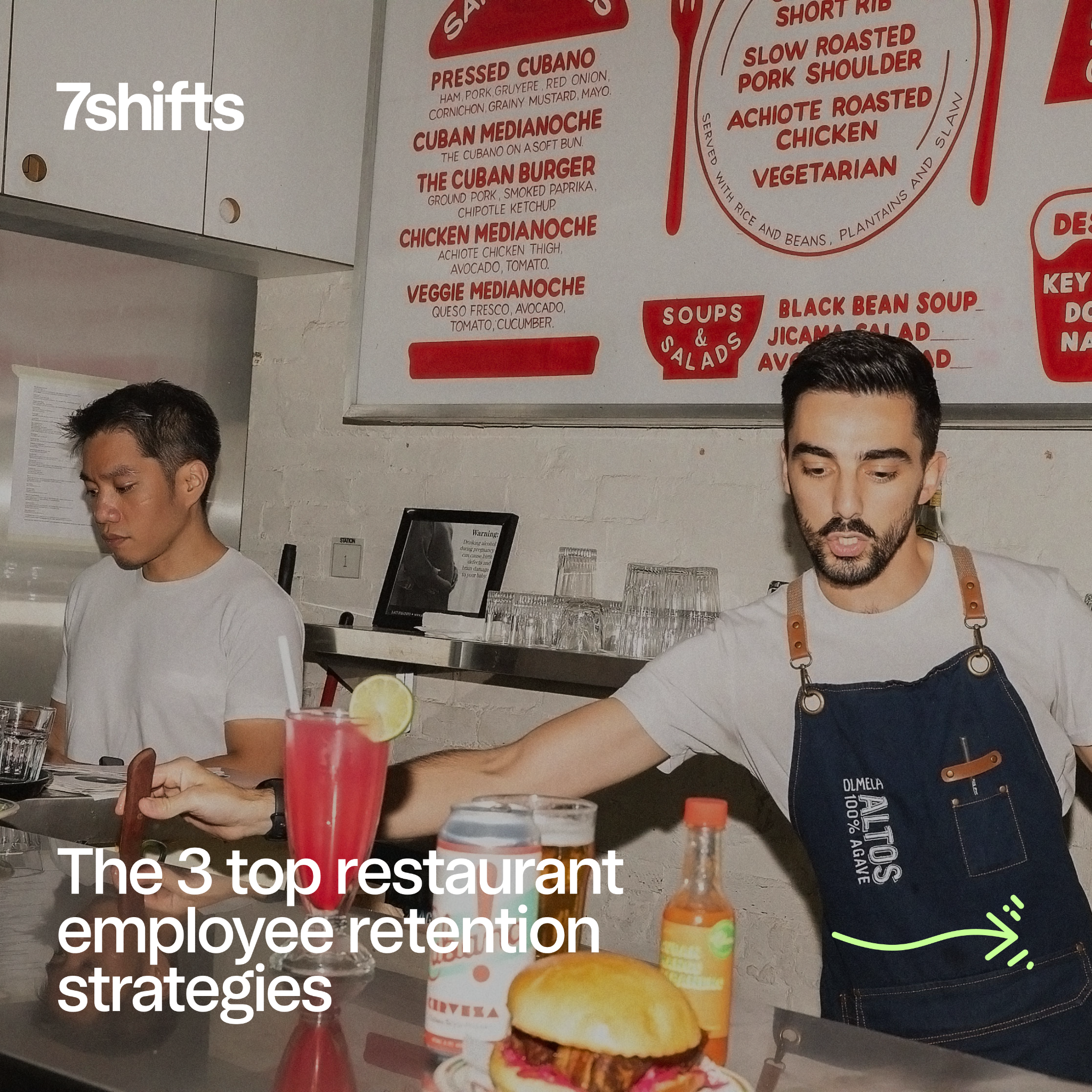 7shifts Facebook ad: The top 3 restaurant employee retention strategies used…