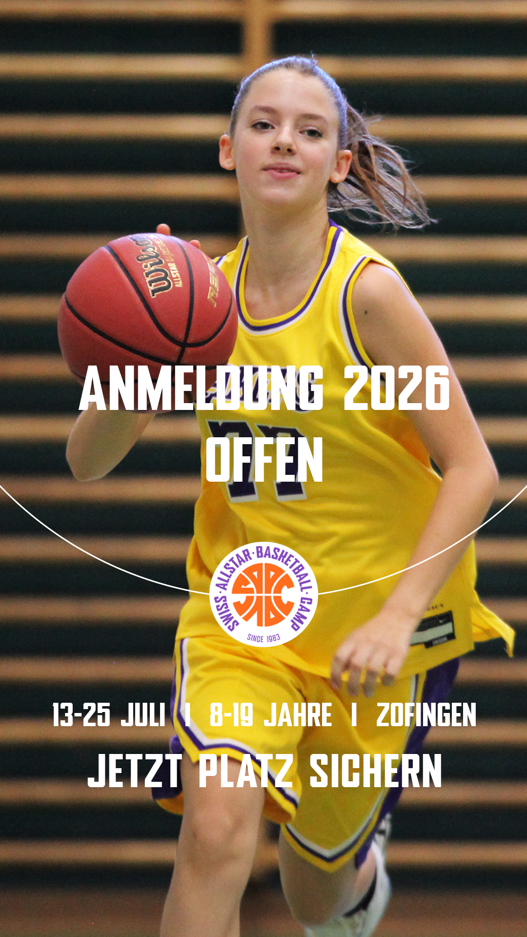 Swiss Allstar Basketball Camp Facebook ad: Woche 1 fast ausgebucht, jetzt sichern