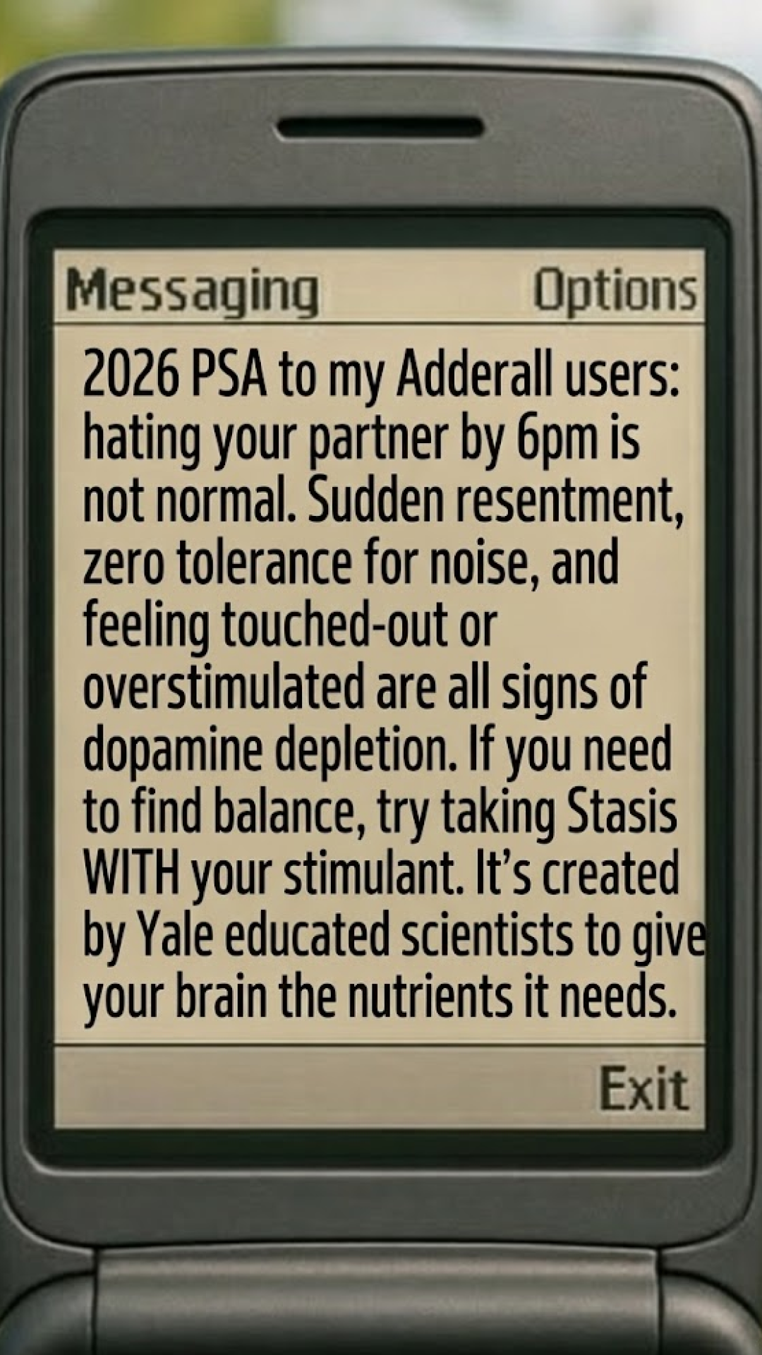 Stasis Facebook ad