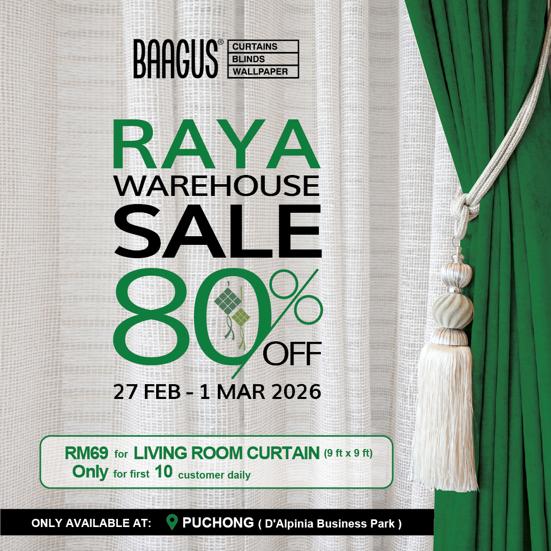Baagus Curtains Facebook ad: BAAGUS RAYA WAREHOUSE SALE is here!