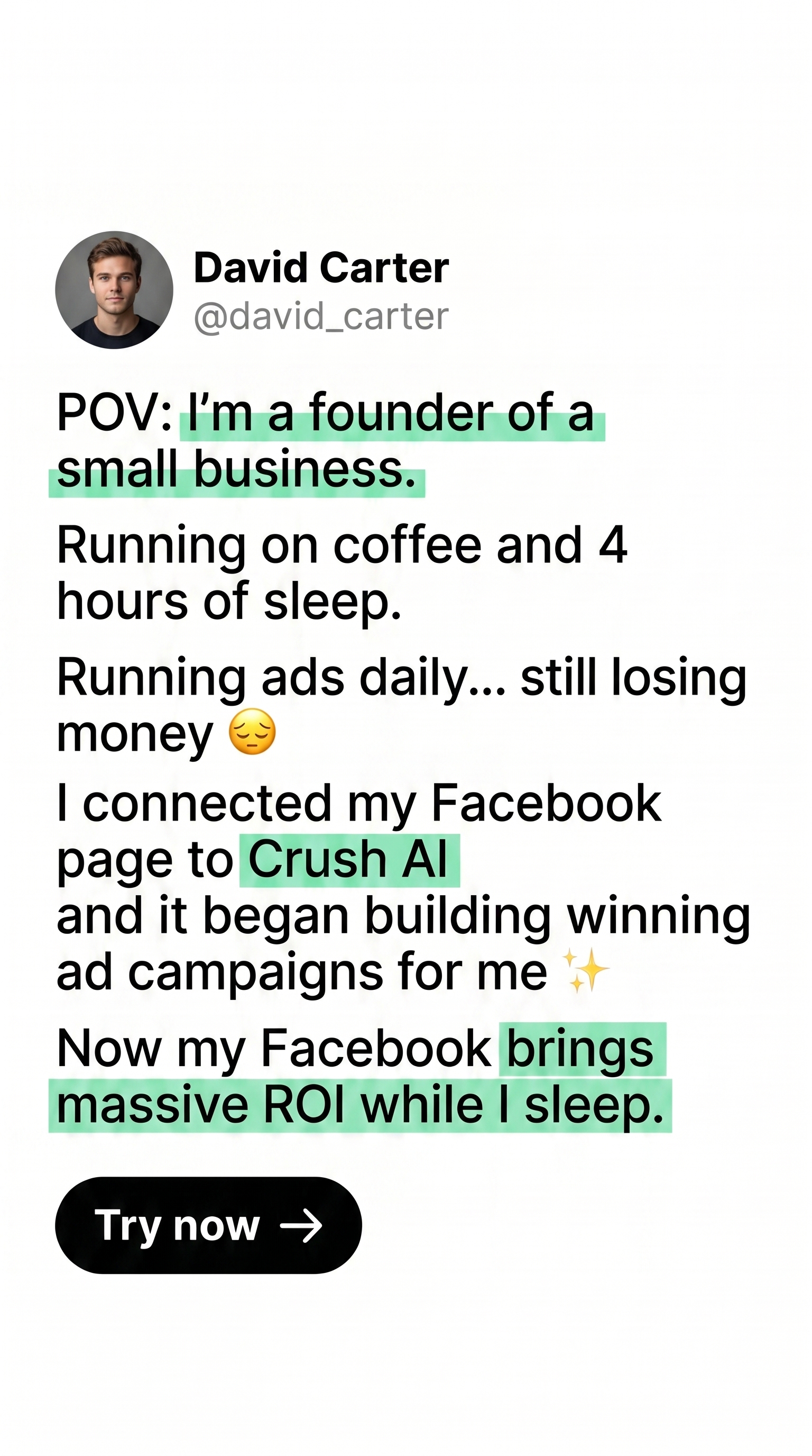 trycrush.ai Facebook ad