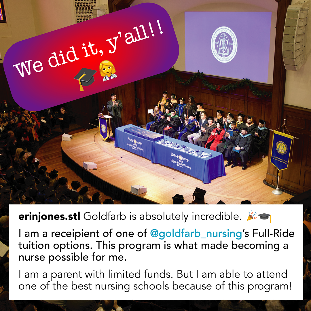Barnes-Jewish College Goldfarb School of Nursing Facebook ad: A budget-friendly BSN