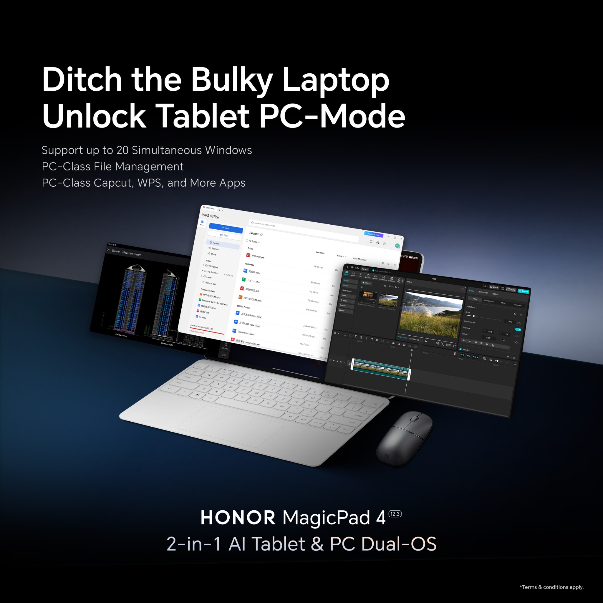HONOR Malaysia Facebook ad: MagicPad 4 | Pc-mode on a Tablet