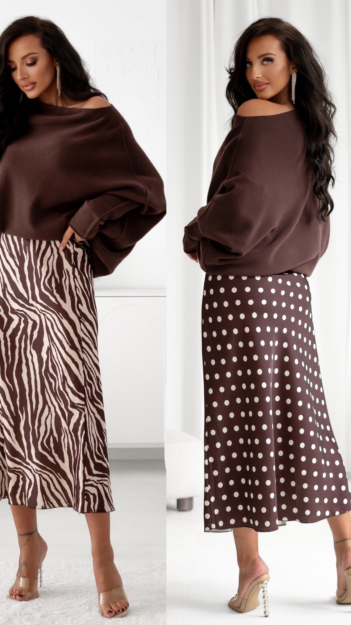FashionYou Facebook ad: Przepiękny duet w czekoladzie: Sweterek plus satynowa…