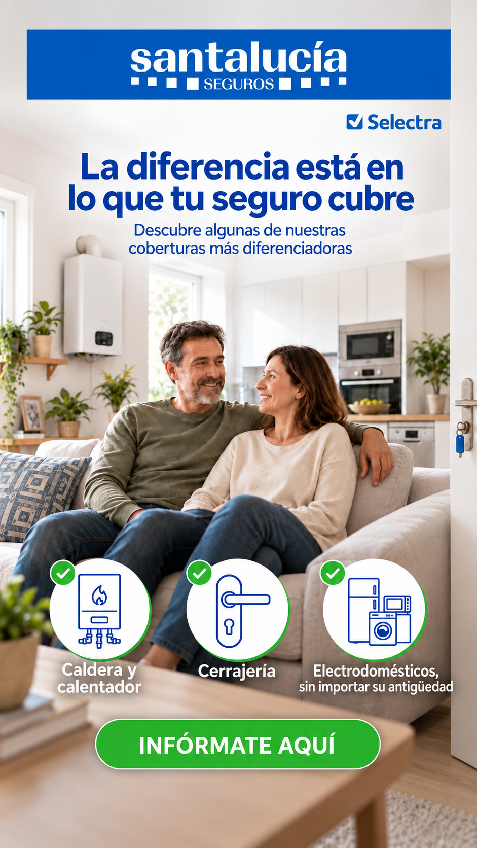 Selectra Facebook ad: Seguro de Hogar Santalucía