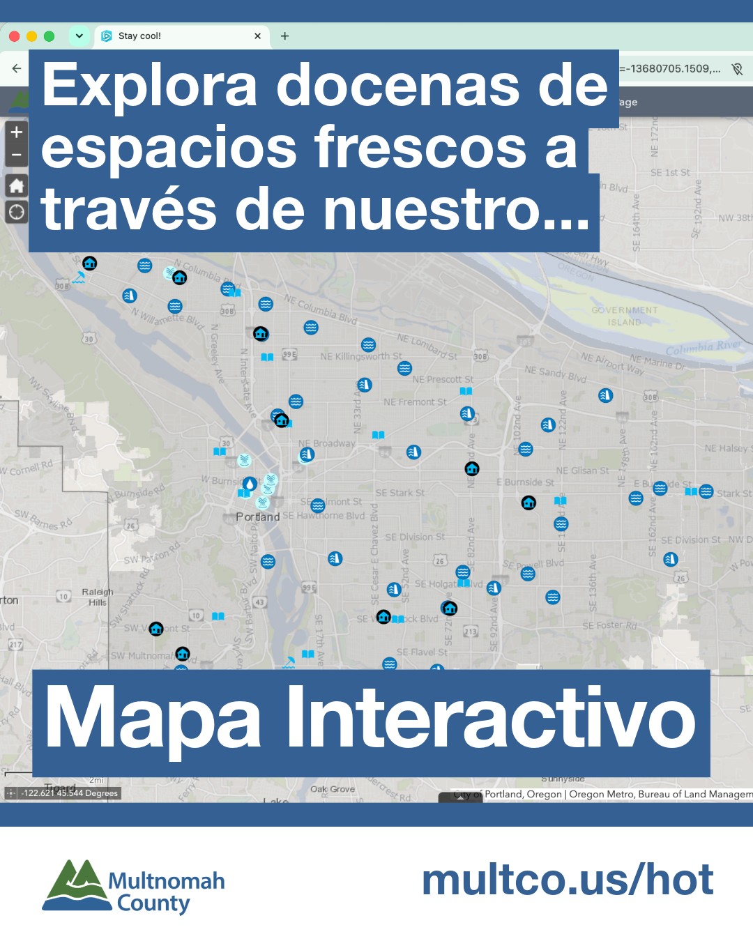 Condado de Multnomah Facebook ad: Los veranos en el Noroeste Pacifico se han…