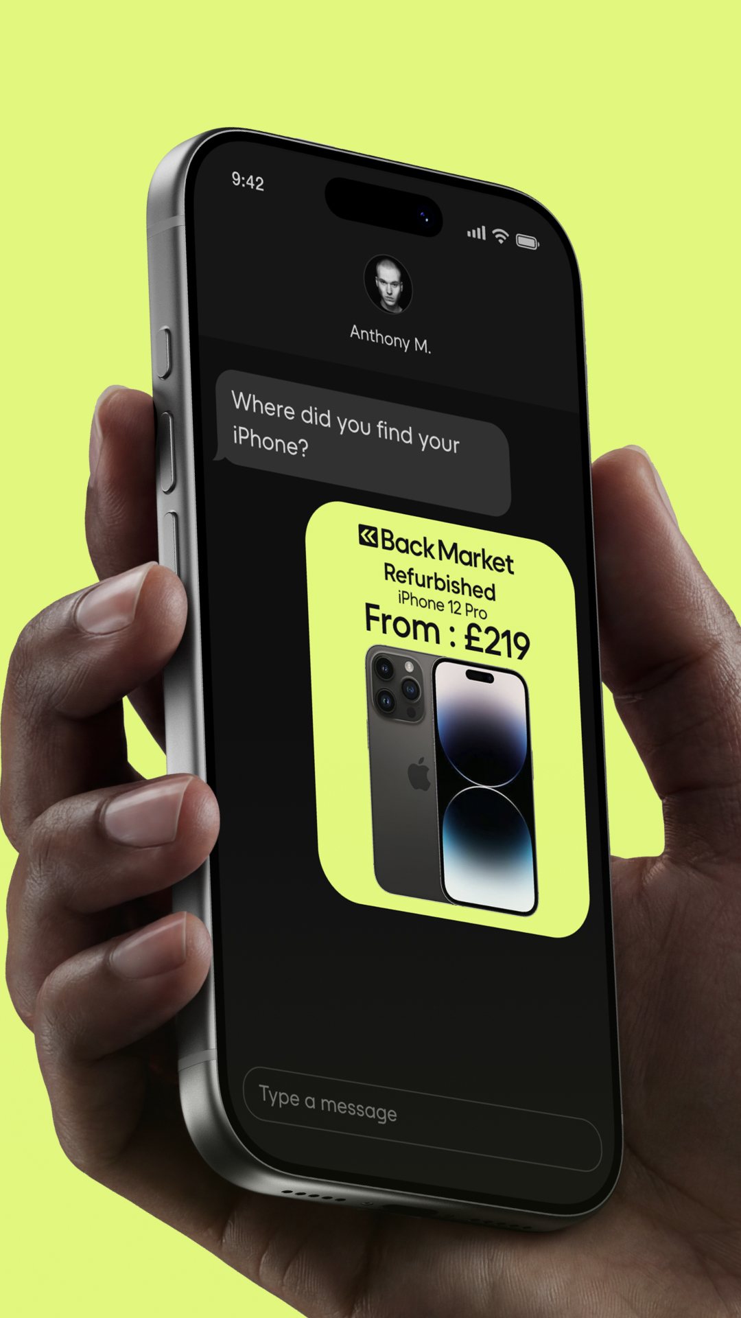 Back Market Facebook ad: Save on premium refurbished tech.
