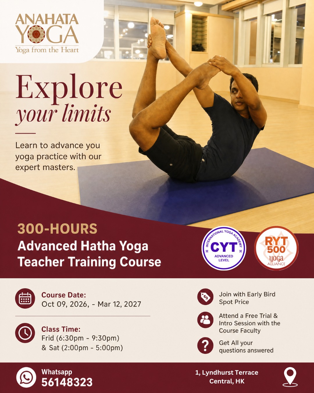 Anahata Yoga - Yoga from the Heart Facebook ad: Step beyond the mat and into your purpose.