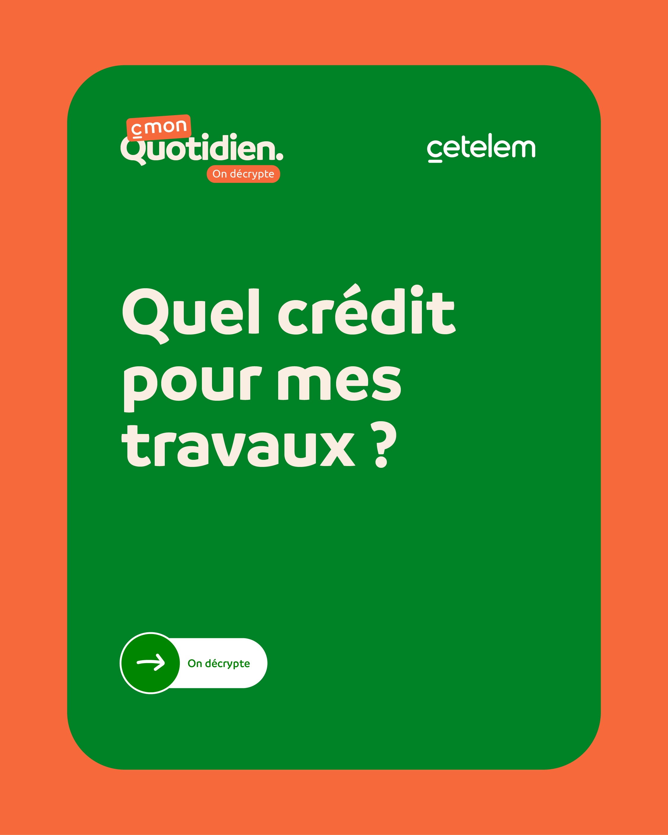 Cetelem France Facebook ad: Rénovation, extension, isolation: bien choisir son crédit…