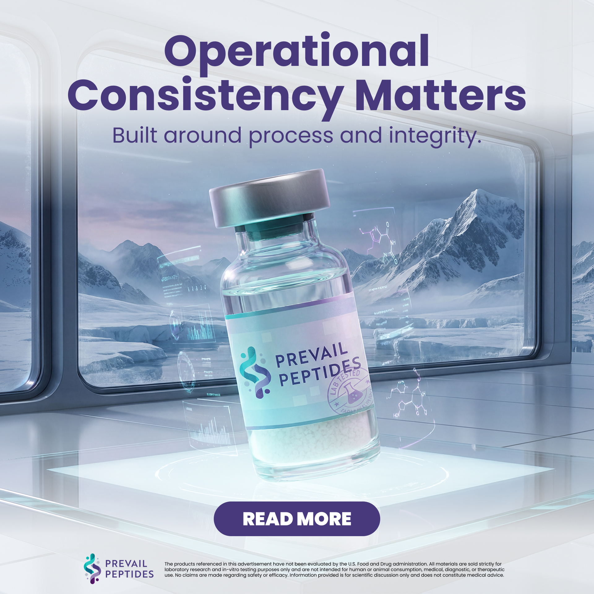 Prevail Research Facebook ad: Science You Can Rely On