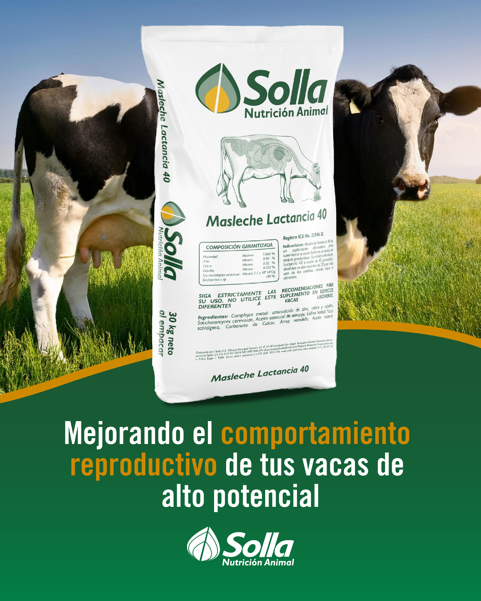 Solla Facebook ad: Aumentas la productividad de tu Nuestro producto Masleche…
