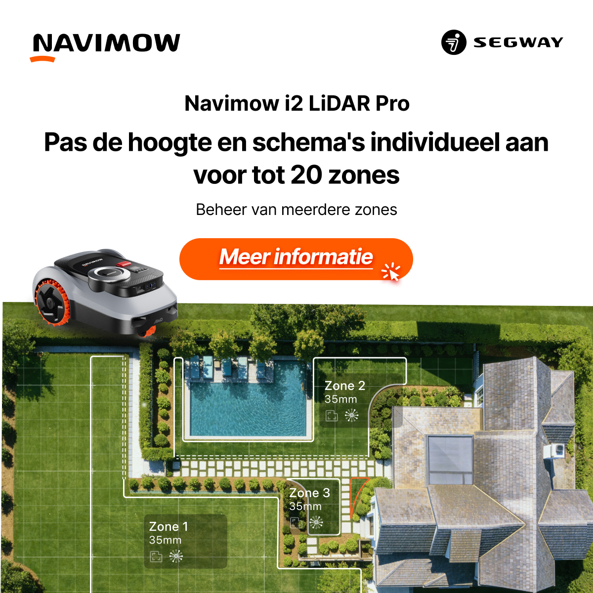 Segway Navimow Facebook ad: Navimow i2 LiDAR Pro, gratis garage