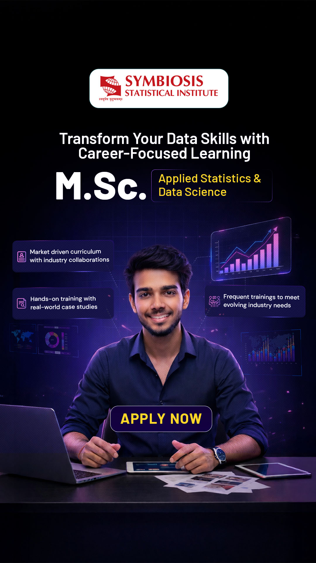 Symbiosis Statistical Institute Facebook ad from Feb 10, 2026