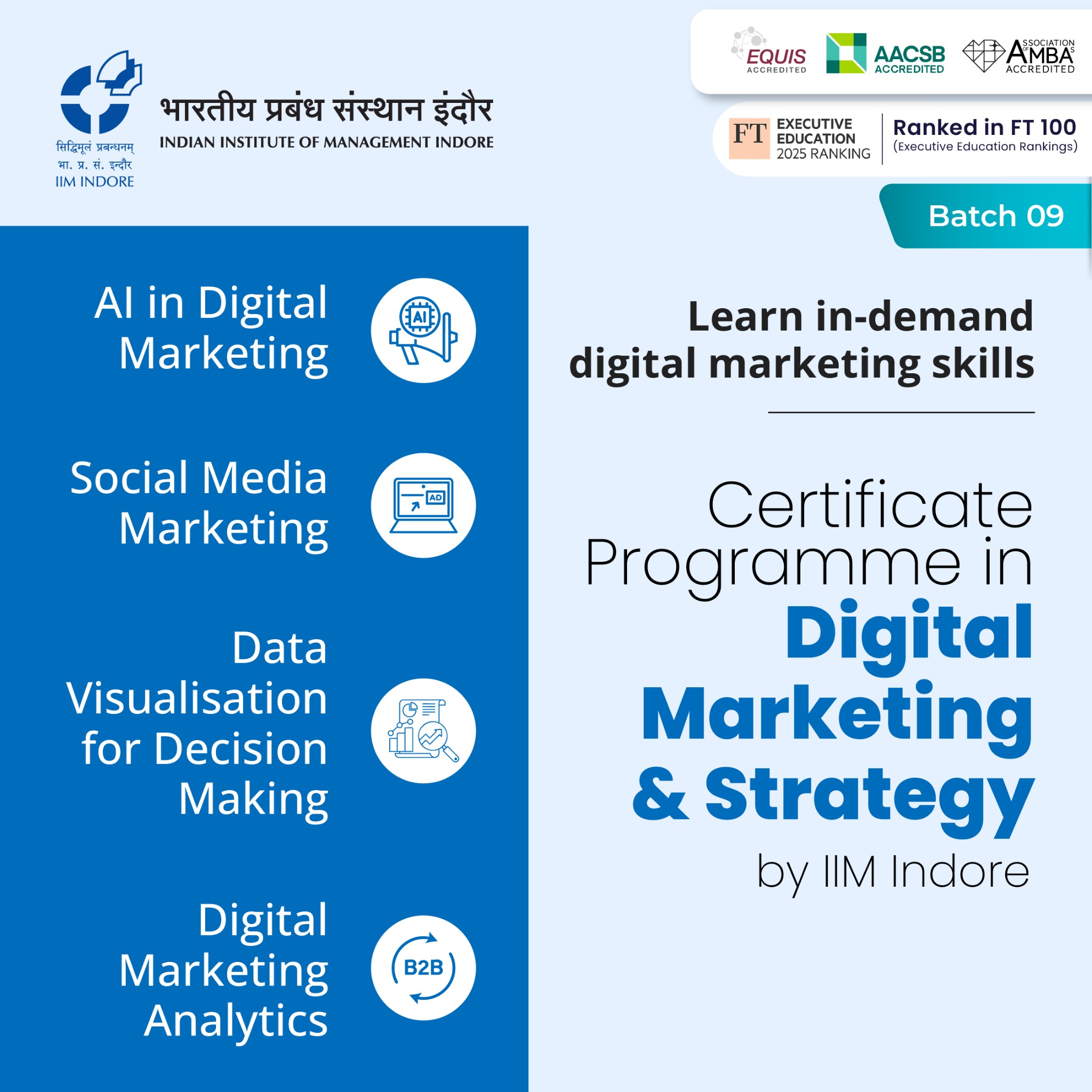 IIM Indore Certificate Programme in Digital Marketing & Strategy Facebook ad