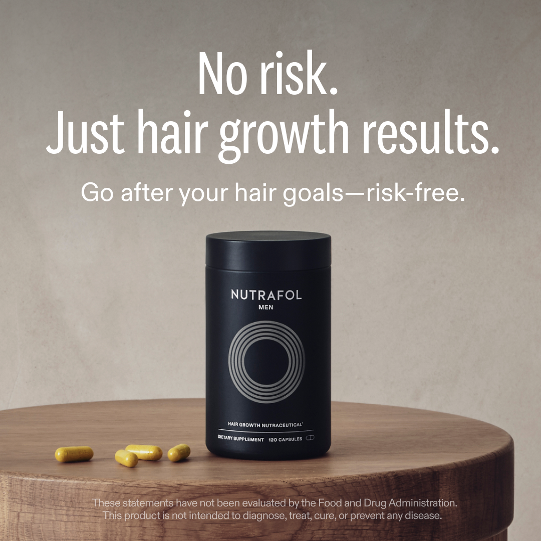 Nutrafol Men Facebook ad: Results, or your money back.