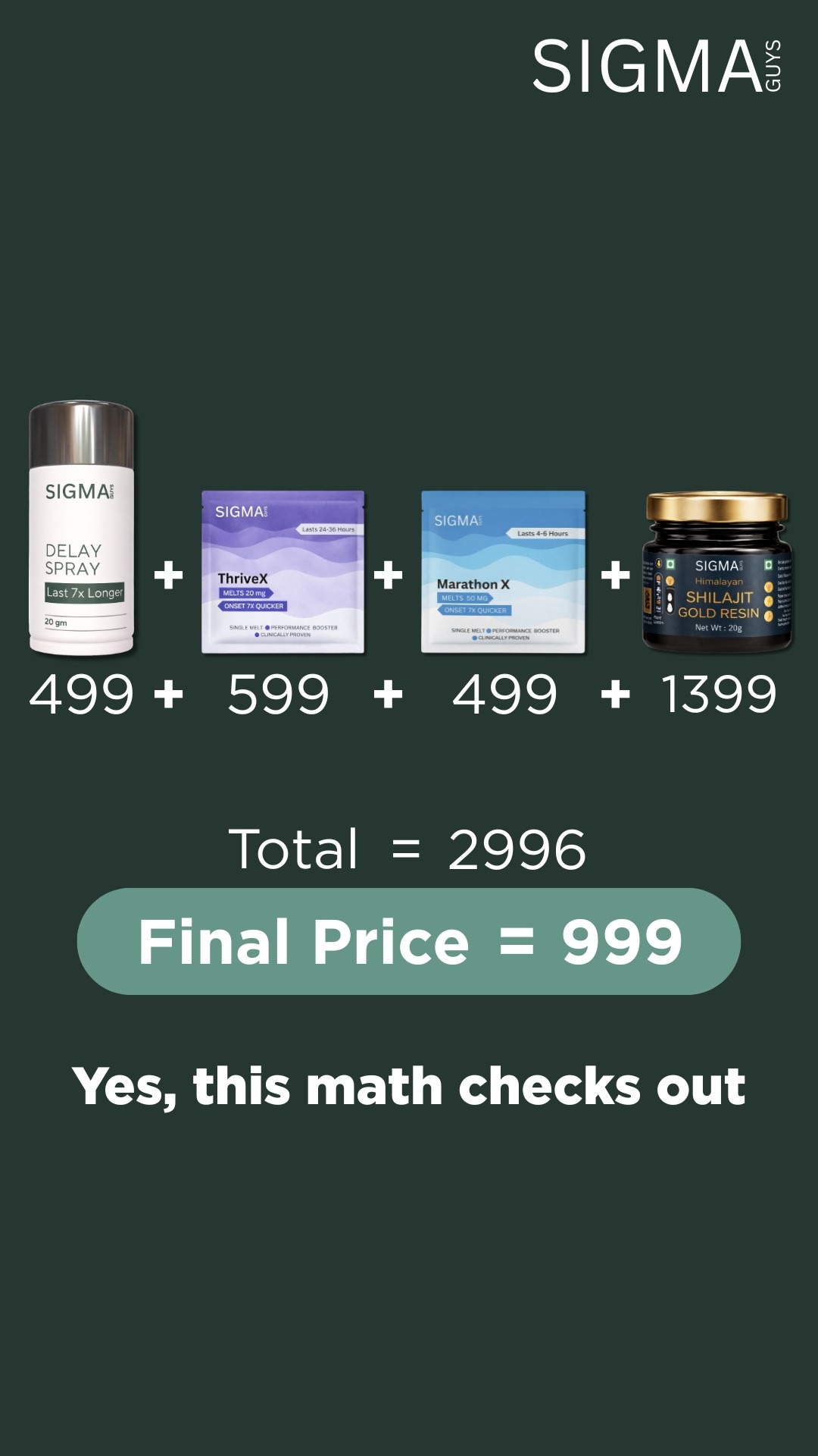 Sigmaguys.performance3 Facebook ad: Get 4 Health Bundles for ₹999!
