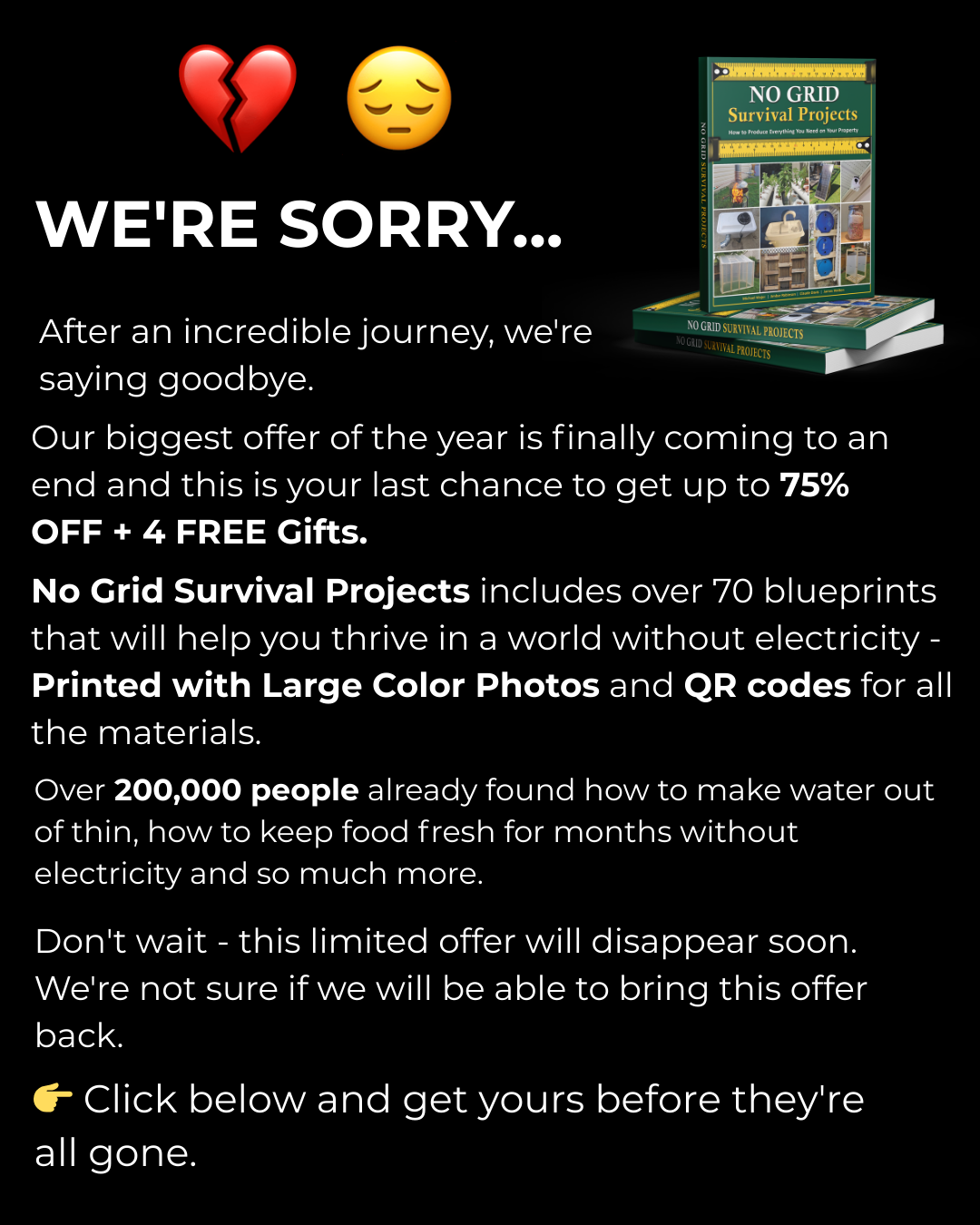 No Grid Survival Projects Facebook ad